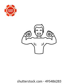 Athlete with Dumbbells Icon