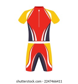 Athlete elastic clothing for cycling flat vector illustration. Accessories and sportswear for cyclists or biker isolated on white background. Sports, cycling concept