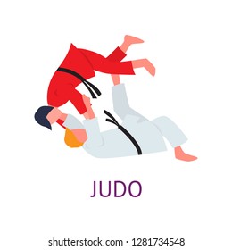 Athlete engaged in martial arts hones tricks and strokes. Practicing pain strokes.