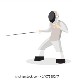 Athlete fencer. Vector sport character