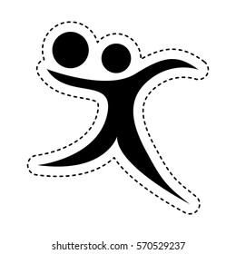 athlete figure human with balloon icon vector illustration design