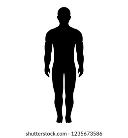 Icono vectorial de silueta de figura del atleta aislado en fondo blanco