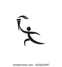 athlete with fire icon. Elements of sportsman icon. Premium quality graphic design icon. Signs and symbols collection icon for websites, web design, mobile app on white background