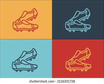 Athlete Football Boots Logo Template, Simple Flat Icon Of soccer,sport,football
