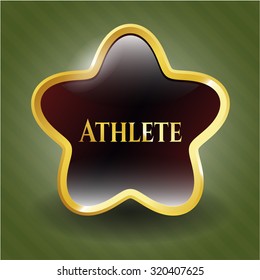 Athlete golden emblem or badge