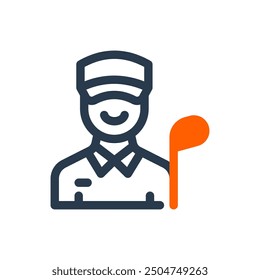 Athlete of Golf Sport Vector Icon
