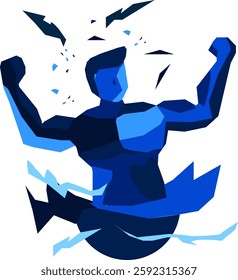 Athlete graphic with strength and ready to compete