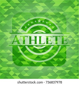 Athlete green mosaic emblem