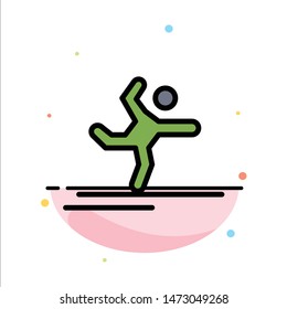 Athlete, Gymnastics, Performing, Stretching Abstract Flat Color Icon Template