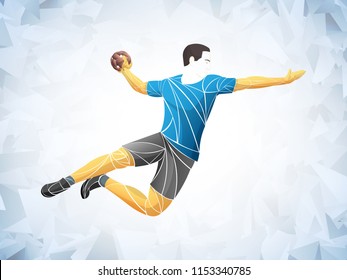 Athlete, handball player sport vector