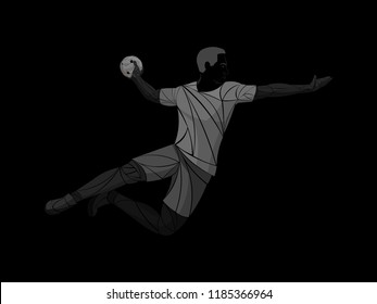 Athlete, handball player sport vector