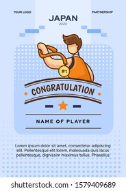 An Athlete Holding Gold Medal Poster Template Vector