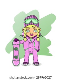 Athlete holding a snowboard.