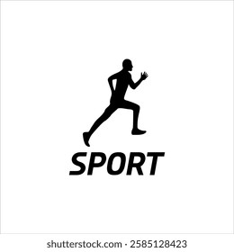 athlete human running vector, people jogging marathon design silhouette