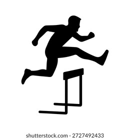 Athlete Hürden Hindernis präsentieren Herausforderung und Erfolg Silhouette Symbol