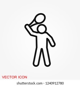 Athlete icon isolated on background vector illustration
