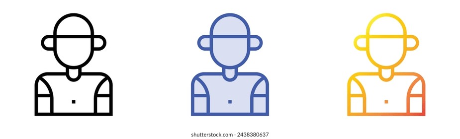 athlete icon. Linear, Blue Fill and Gradient Style Design Isolated On White Background