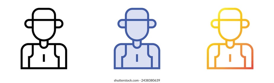 athlete icon. Linear, Blue Fill and Gradient Style Design Isolated On White Background