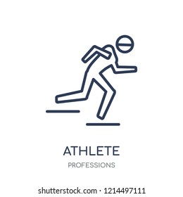 athlete icon. athlete linear symbol design from Professions collection. Simple outline element vector illustration on white background.