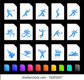 Athlete Icon on Document Icon Collection Original Illustration