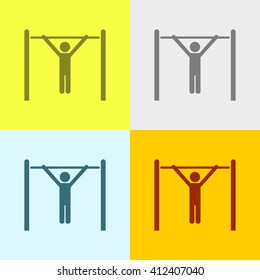 Athlete Icon on Four Different Backgrounds. Eps-10.