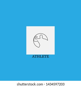 athlete icon sign signifier vector