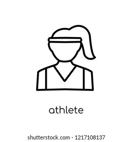 athlete icon. Trendy modern flat linear vector athlete icon on white background from thin line Professions collection, editable outline stroke vector illustration