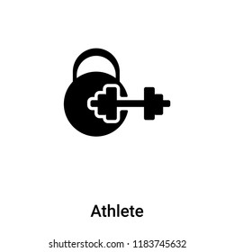 Athlete icon vector isolated on white background, logo concept of Athlete sign on transparent background, filled black symbol