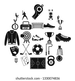 Athlete icons set. Simple set of 25 athlete vector icons for web isolated on white background