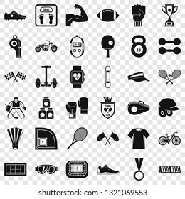 Athlete icons set. Simple style of 36 athlete vector icons for web for any design