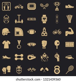 Athlete icons set. Simple style of 36 athlete vector icons for web for any design
