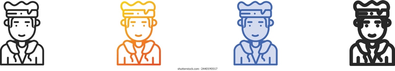 athlete icon.Thin Linear, Gradient, Blue Stroke and bold Style Design Isolated On White Background