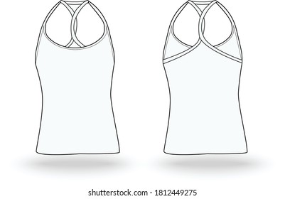 athlete illustration as vectorial front and back