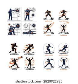 Athlete javelin throw technique and phases illustration , And, international sports event, multi sport competition, athletics championship, sports tournament, Commonwealth Games