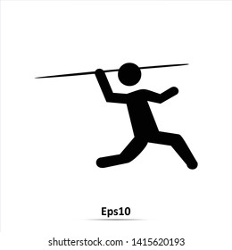 Athlete javelin thrower icon. Vector Illustration