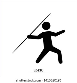 Athlete javelin thrower icon. Vector Illustration