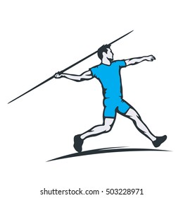 athlete javelin thrower throwing javelin