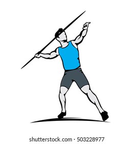 athlete javelin thrower throwing javelin