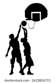 Athlete jumping with ball on white background