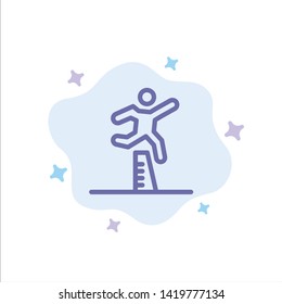 Athlete, Jumping, Runner, Running, Steeplechase Blue Icon on Abstract Cloud Background
