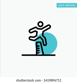 Athlete, Jumping, Runner, Running, Steeplechase turquoise highlight circle point Vector icon