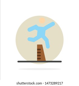 Athlete, Jumping, Runner, Running, Steeplechase Abstract Circle Background Flat color Icon