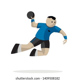 athlete jumps and throws the ball. Sport . Character illustration vector