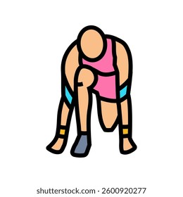 athlete kinesio tape color icon vector. athlete kinesio tape sign. isolated symbol illustration