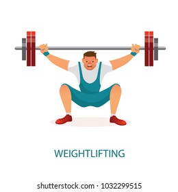 Athlete lifting the barbell