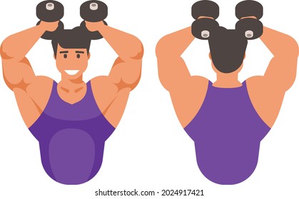 Athlete lifting weights illustration vector icon isolated on white background.

