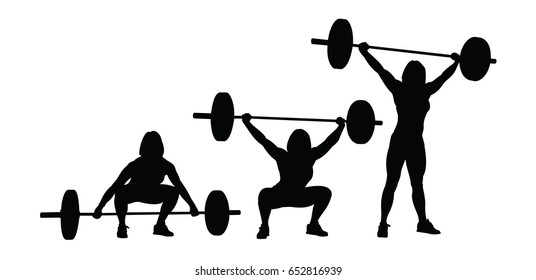 the athlete lifts the barbell