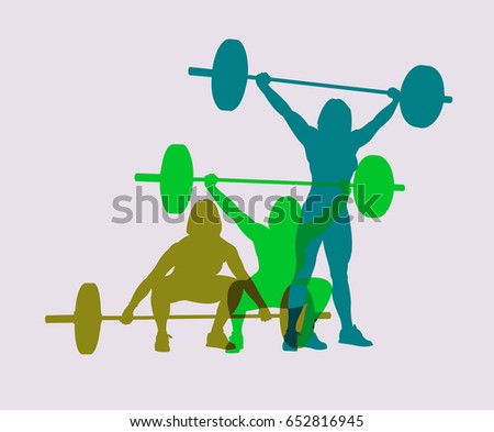 the athlete lifts the barbell