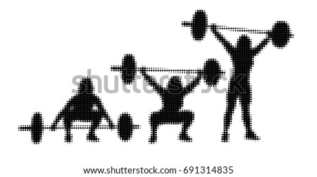 the athlete lifts the barbell