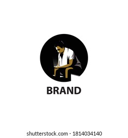 concepto de logotipo de atleta en el vestuario